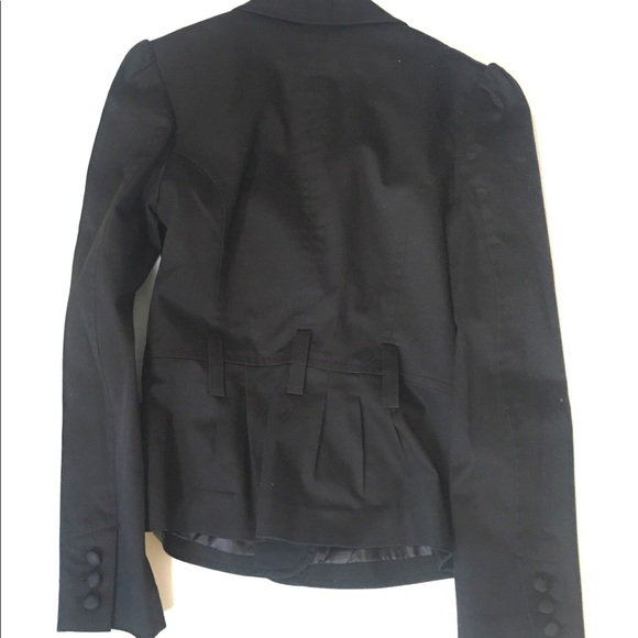 H&M  Black Puffed Sleeve Jacket Blazer Size 4 - Picture 4 of 7